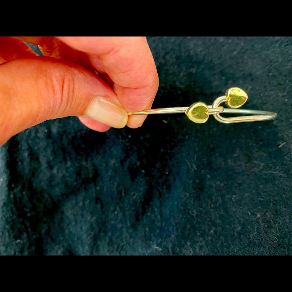 Tiffany & Co. double gold (18k) and silver  heart bangle bracelet